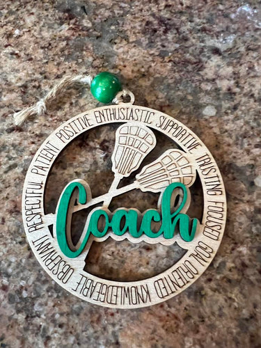 Lacrosse coach ornament