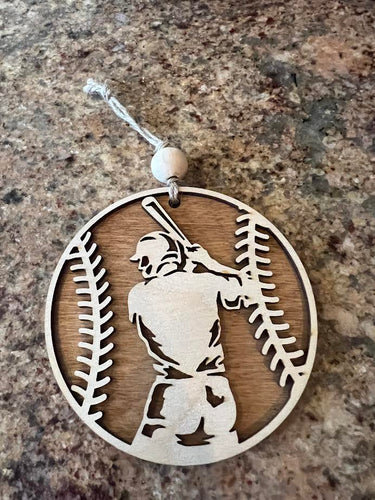 Baseball player ornament