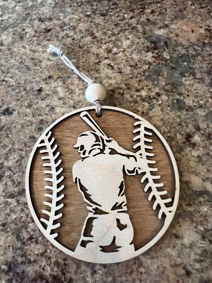 Baseball player ornament