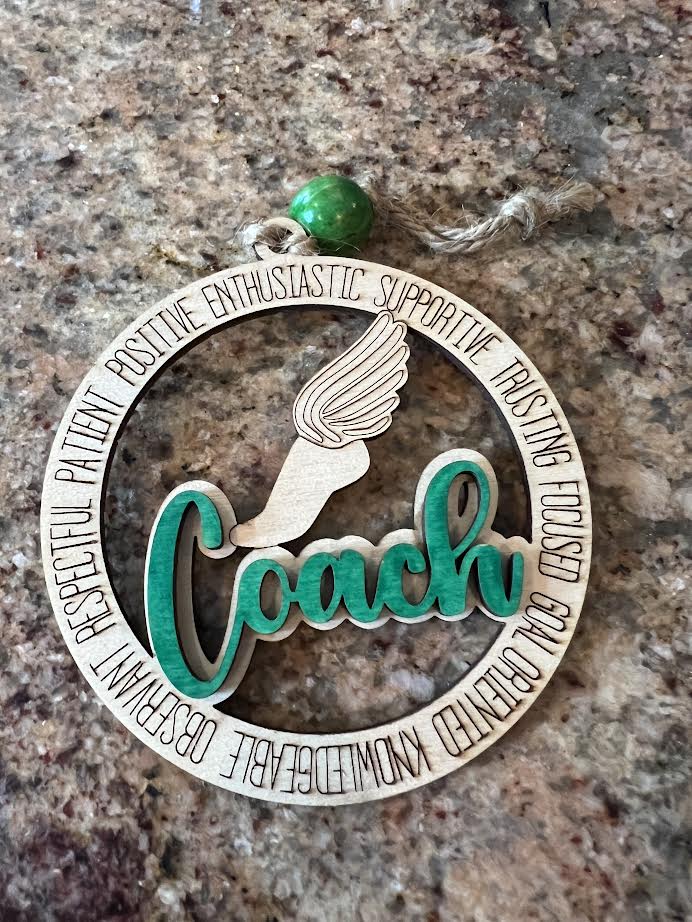 Track coach ornament