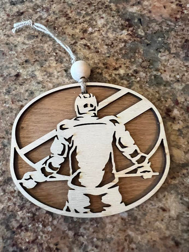 Hockey player ornament