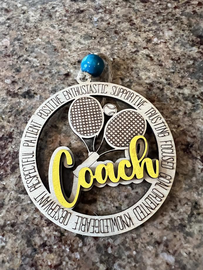 Tennis coach ornament