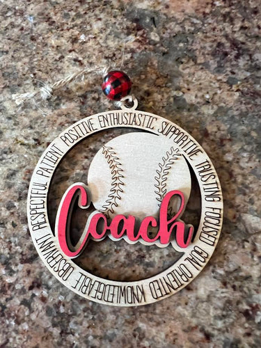 Baseball coach ornament