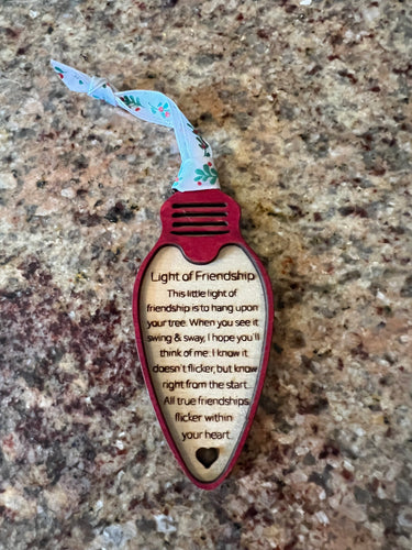 Light of friendship ornament