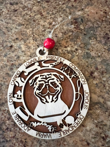 Pug ornament