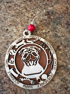 Pug ornament