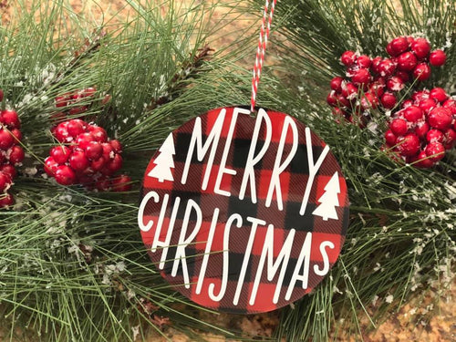 Christmas Ornament 3.5 inches Acrylic Merry Christmas