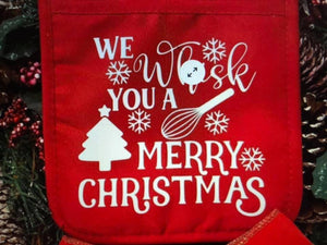 Christmas Pot Holder We wish you a Merry Christmas