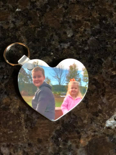 Double Sided Heart Keychain - Picture on both sides