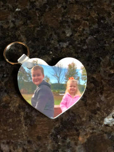 Double Sided Heart Keychain - Picture on both sides