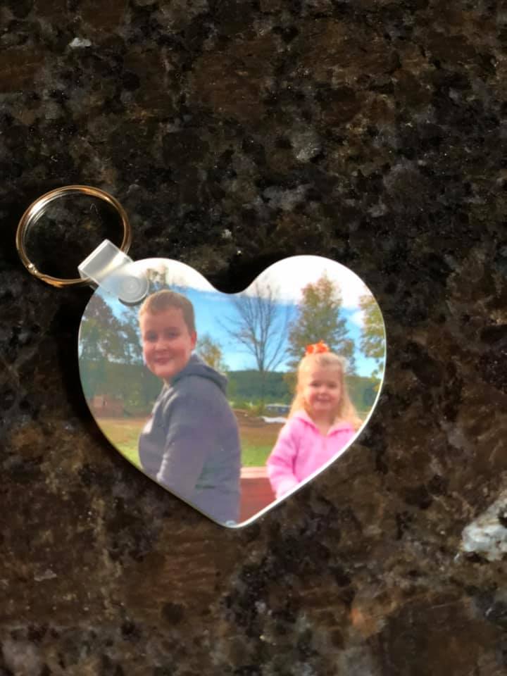 Double Sided Heart Keychain - Picture on both sides