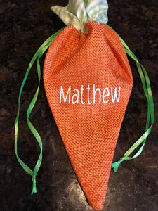 Draw String Carrot Bag personalized