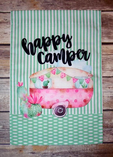Happy Camper Garden Flag