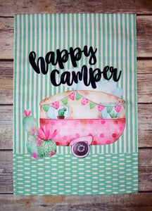 Happy Camper Garden Flag