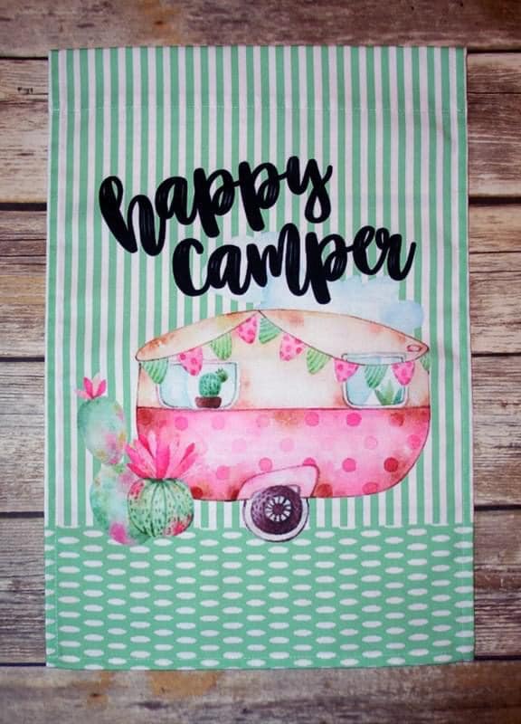 Happy Camper Garden Flag