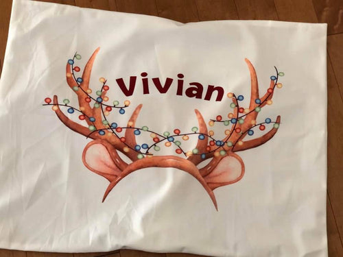 Reindeer Pillow with Child's Name